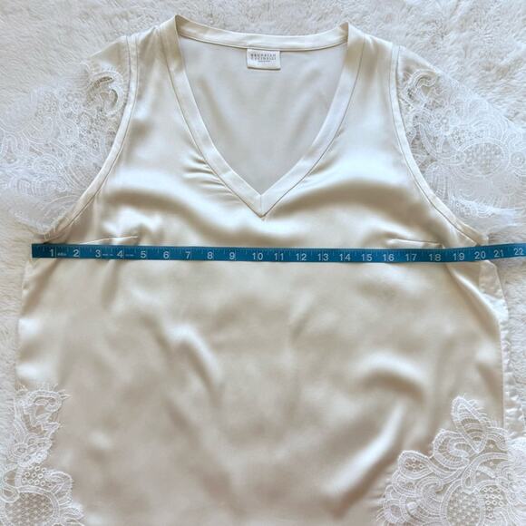 Brunello Cucinelli silk women top with laces size L Authentic - Picture 8 of 8